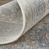 7' X 10' Silver Taupe and Blue Oriental Power Loom Worn Faded Area Rug With Fringe